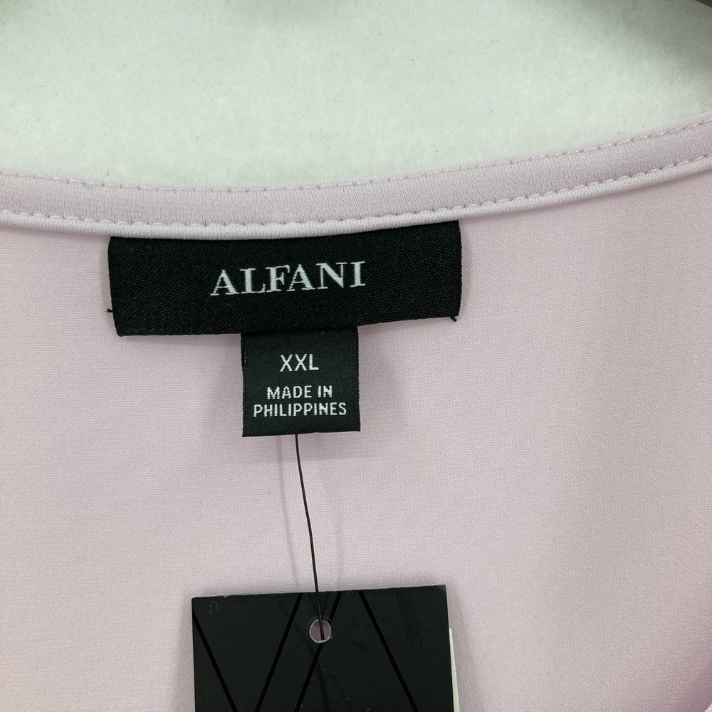 Alfani Shirt Womens 2XL Lavender Rain Lilac Cold Shoulder Stretch Asymmetrical - Picture 4 of 15